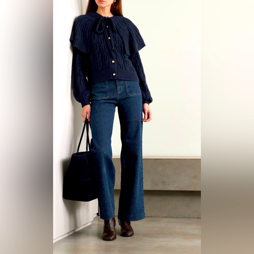 EUC FRAME Le Slim High-Rise Palazzo Jeans Refined 27 wide front pockets retro